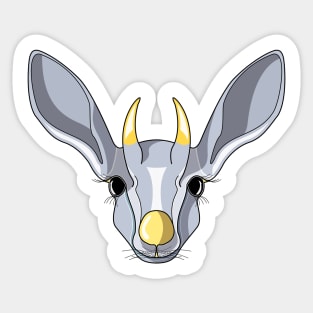 silver baby mountain gazelle face Sticker